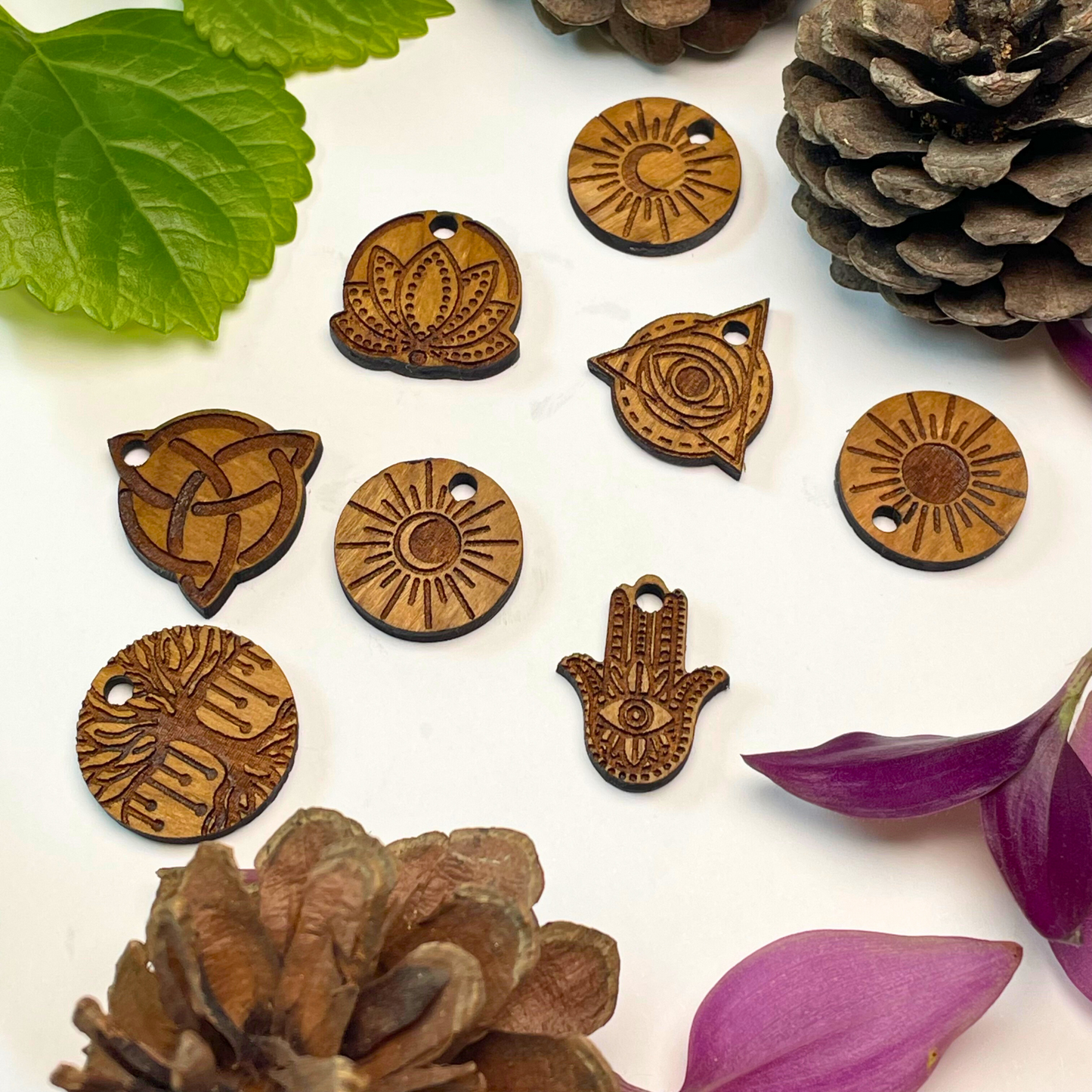 Mystic Wooden Charm Set (Set of 8)
