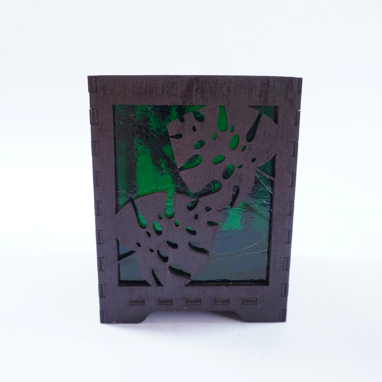 Monstera Stained Glass Candle Holder