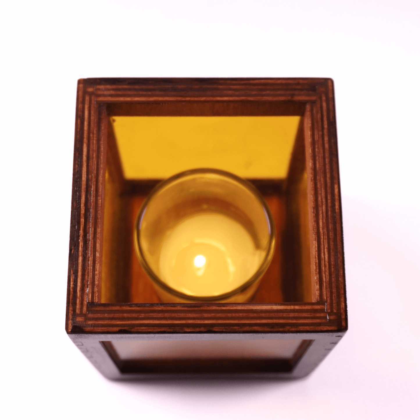 Orange Stained Glass Candle Holder