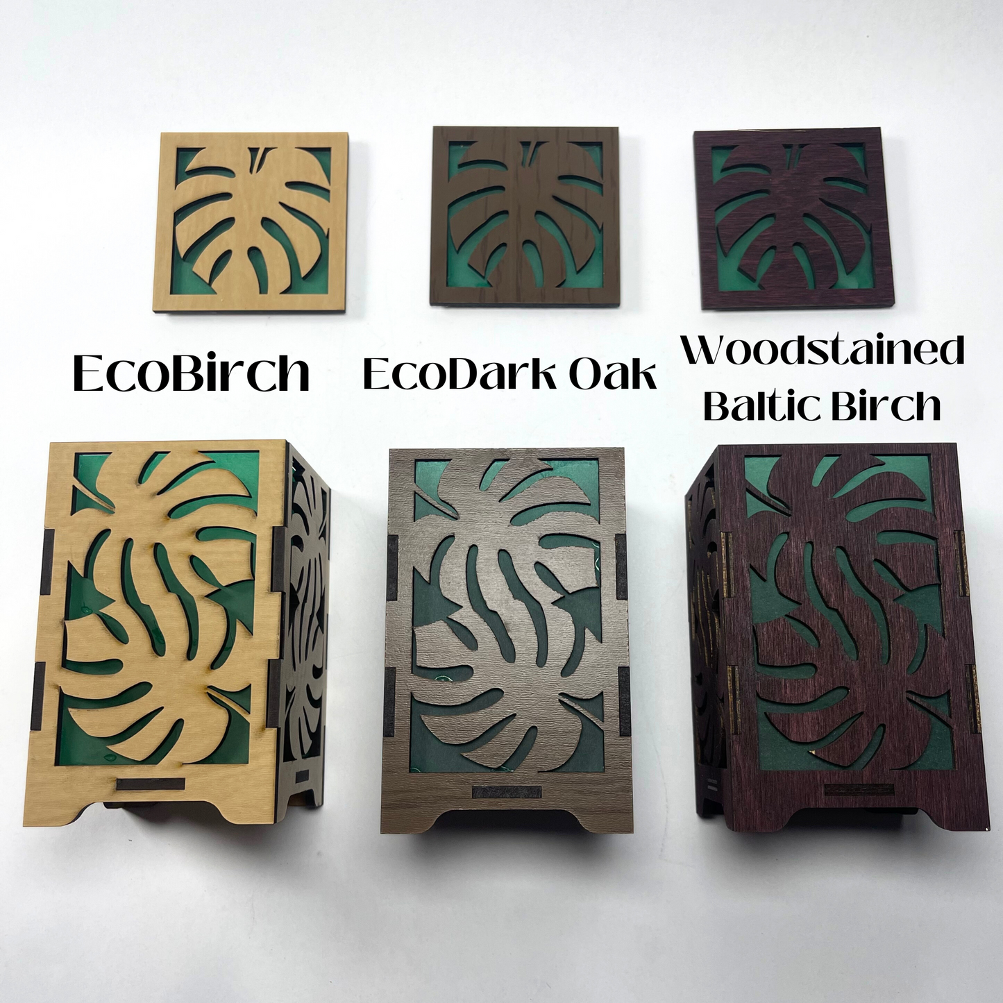 Monstera Lantern - Handmade Monstera Wooden Lantern