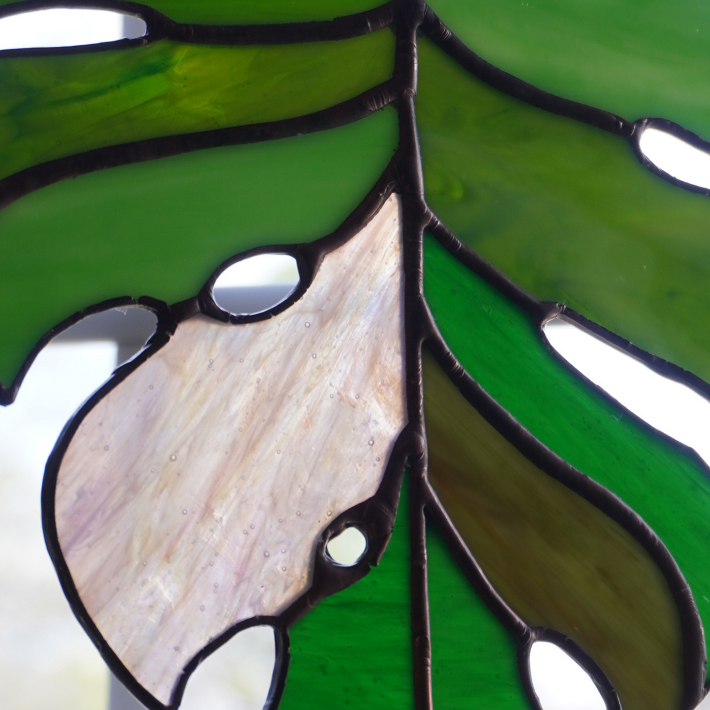 Monstera Stained Glass Suncatcher