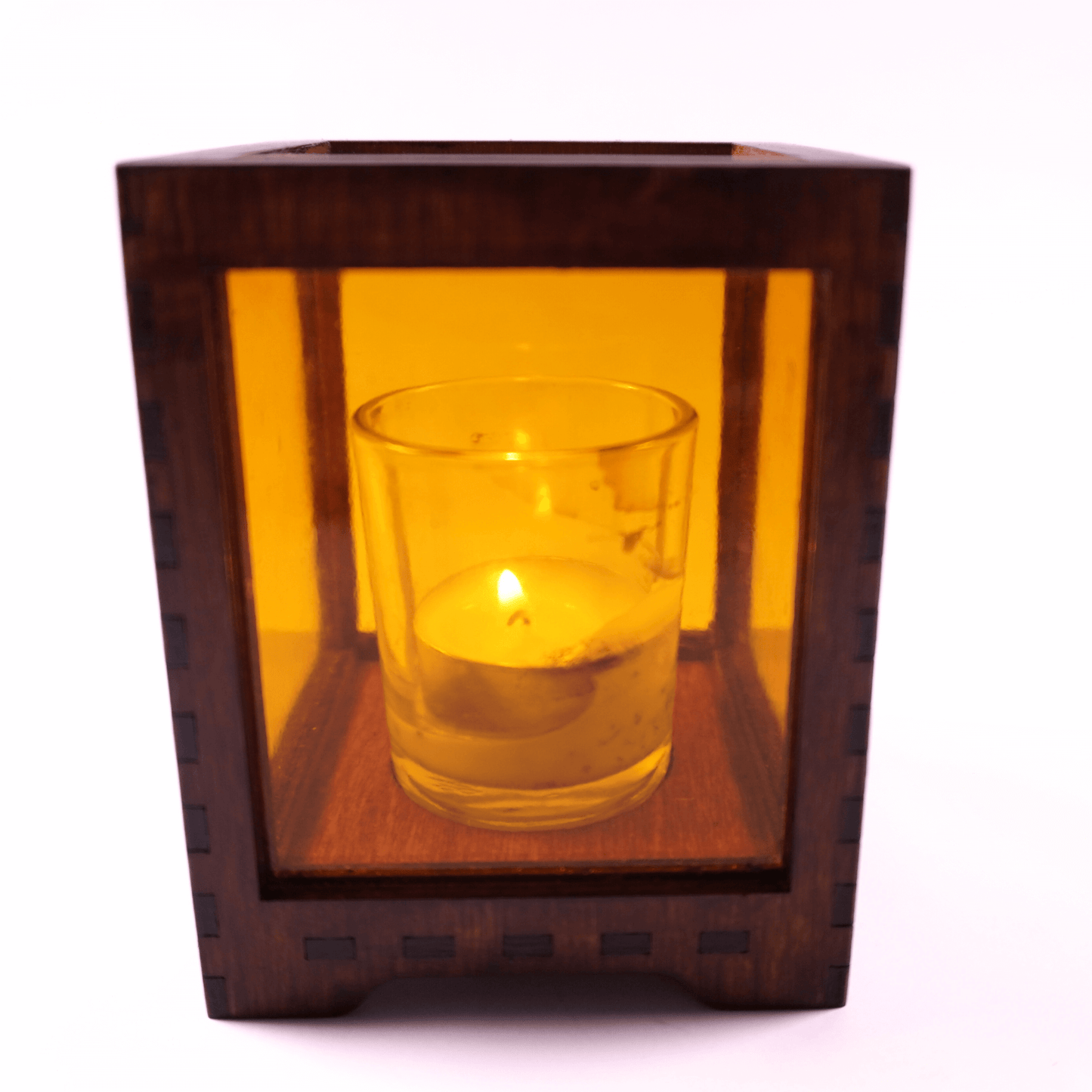 Orange Stained Glass Candle Holder