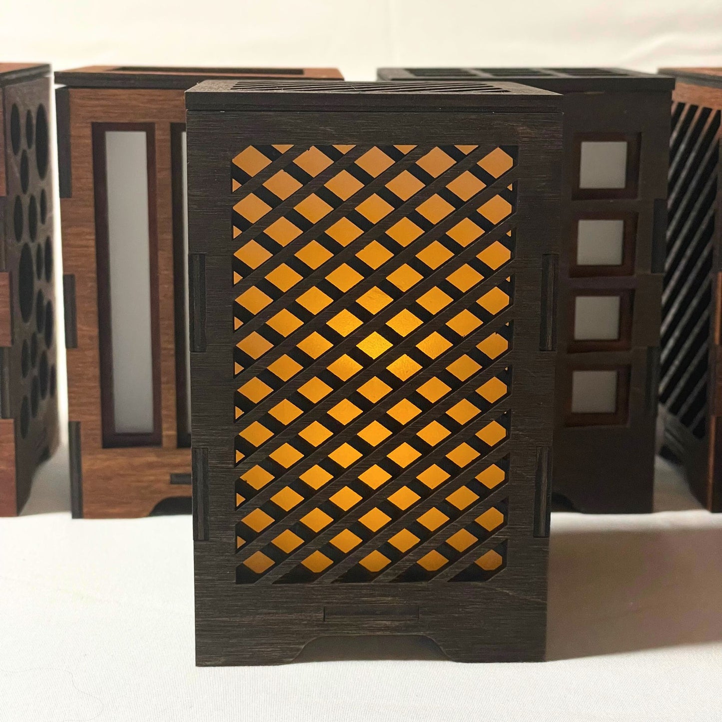 Lattice - Wooden LED Lantern