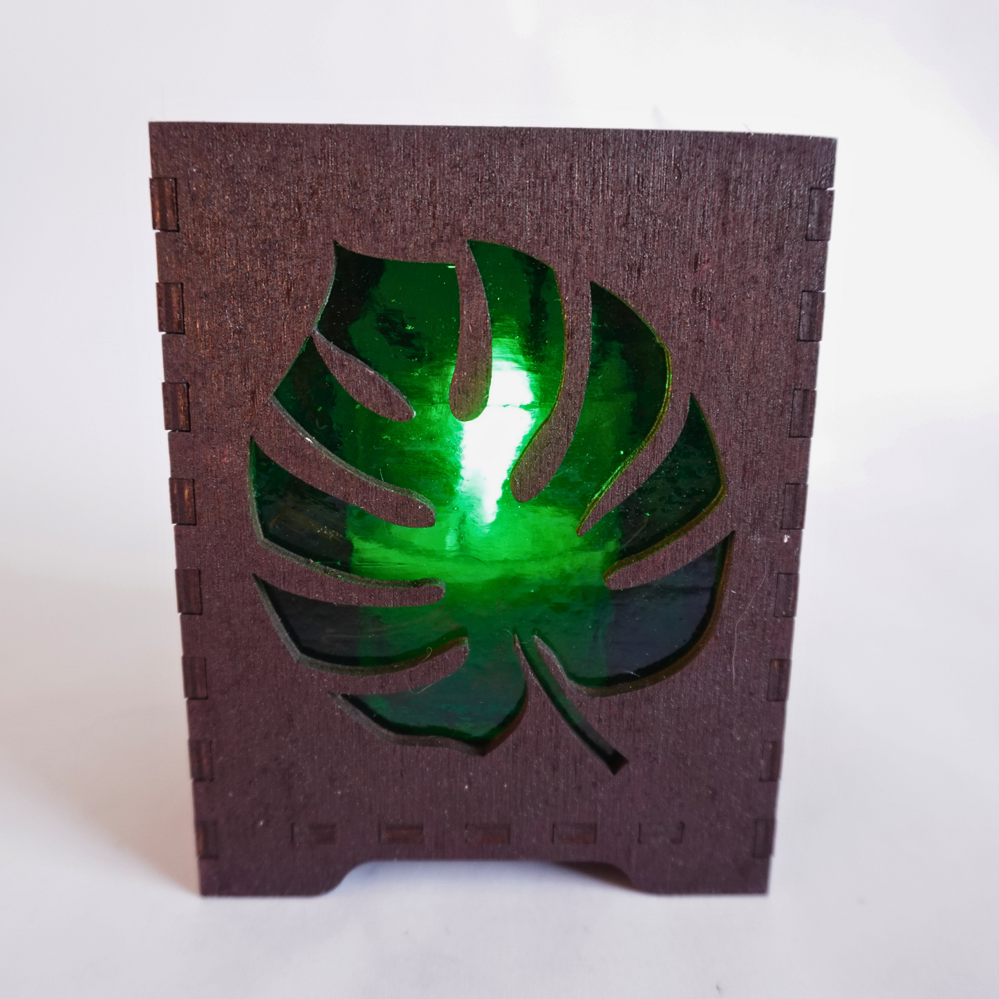 Monstera Stained Glass Candle Holder