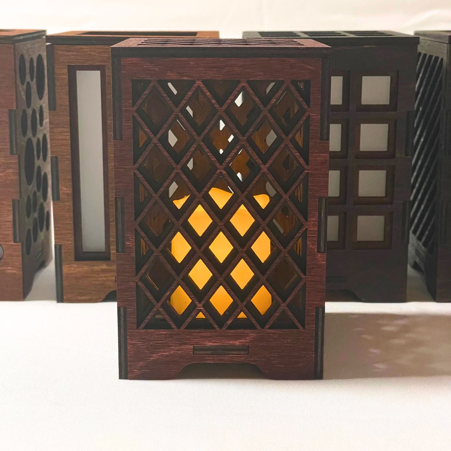 Ember Grid - Wooden LED Lantern