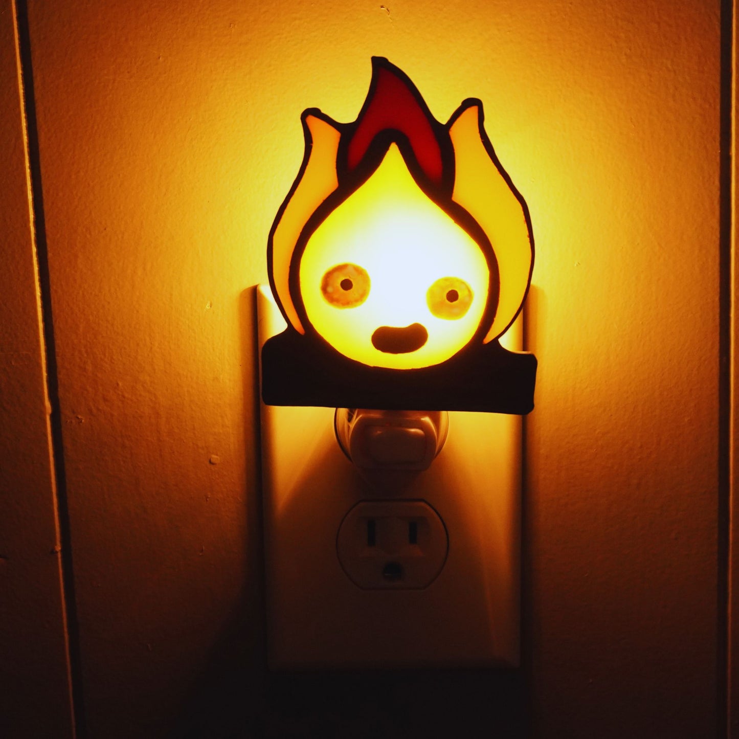 Calcifer Stained Glass Night Light
