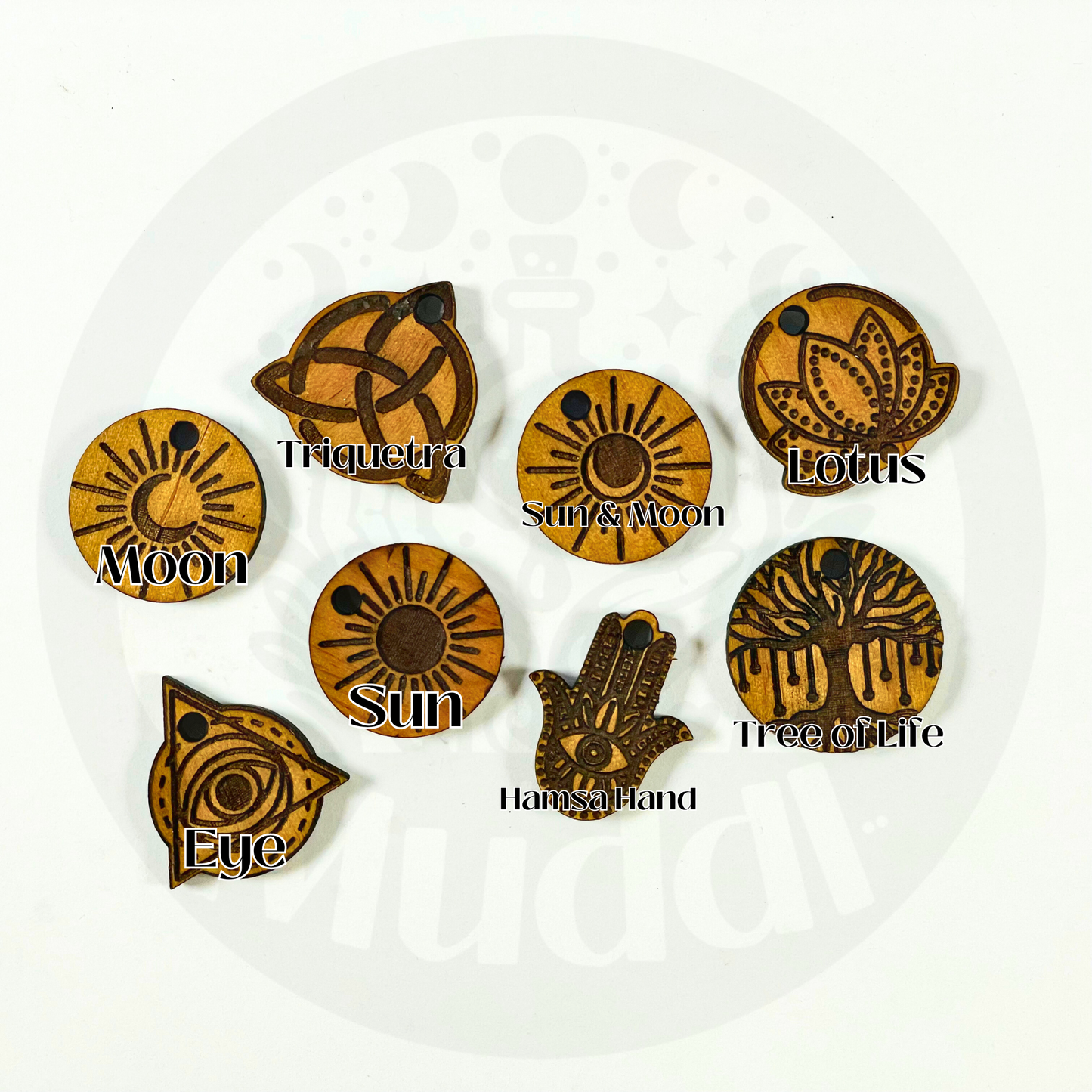 Mystic Wooden Charm Set (Set of 8)