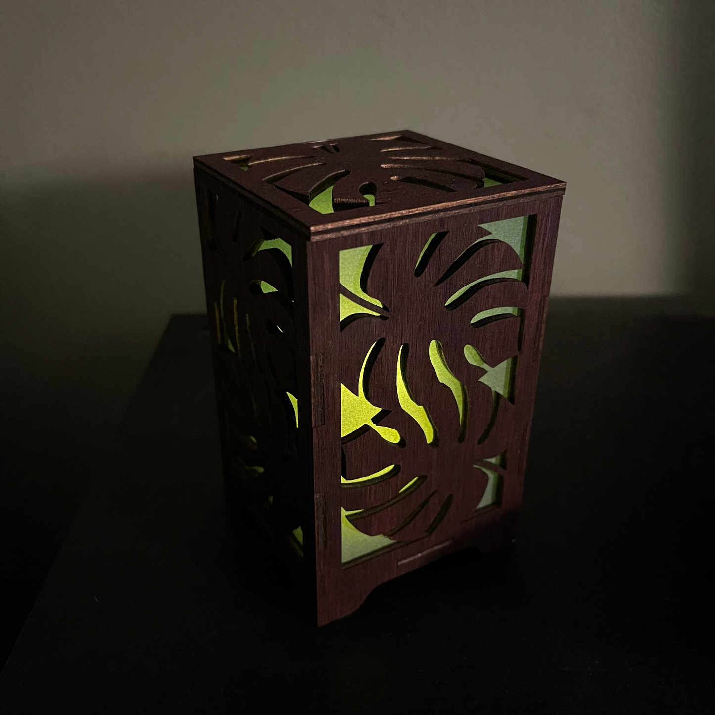 Monstera Lantern - Handmade Monstera Wooden Lantern