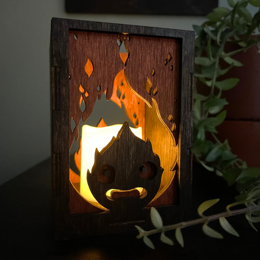 Calcifer Wooden Candle Holder