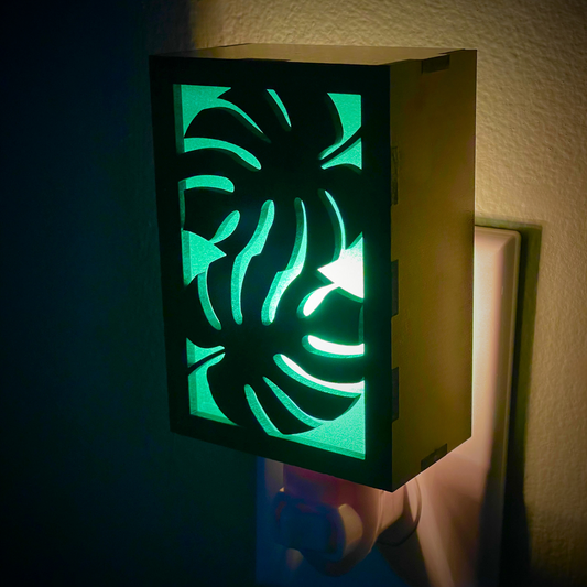 Monstera Wooden Night Light