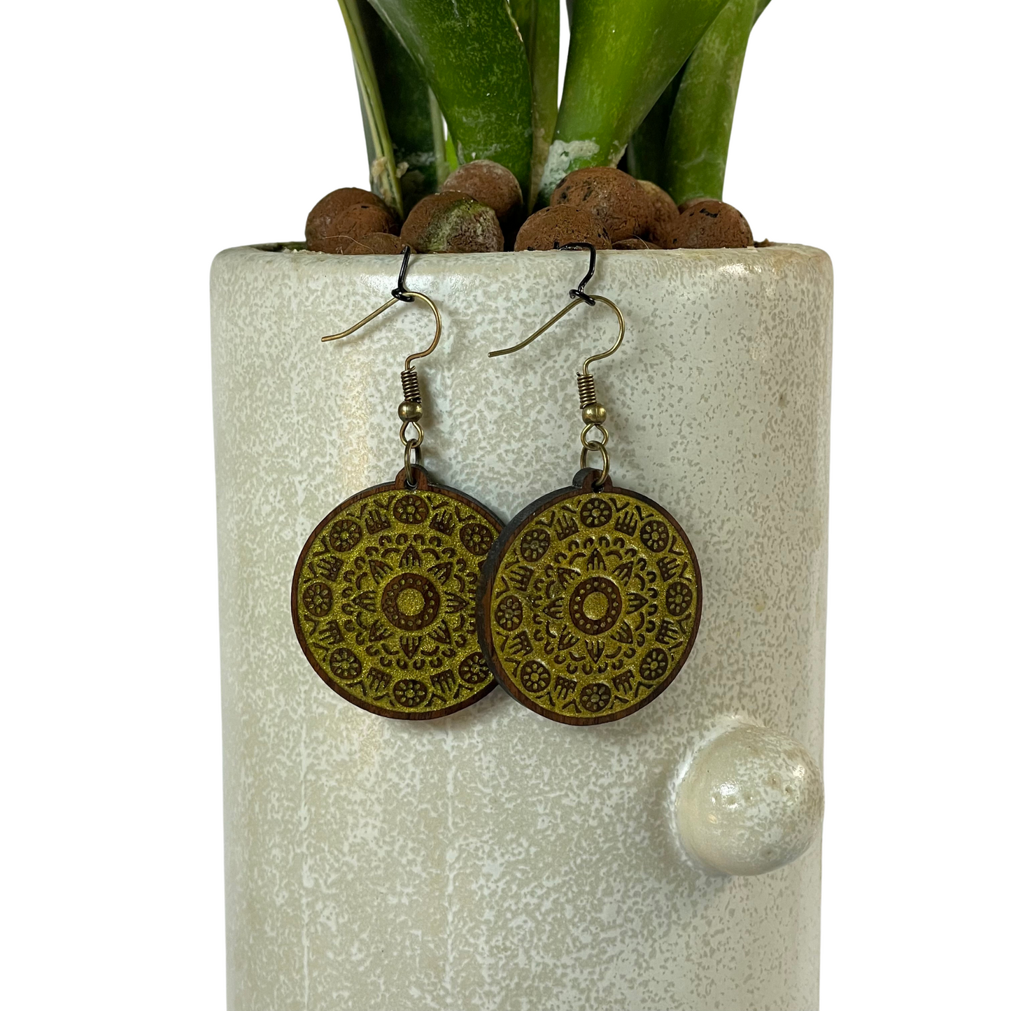 Mandala Earrings - Yellow