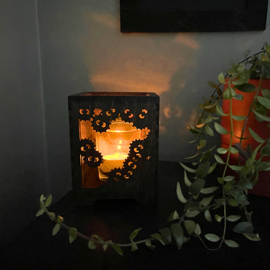 Soot Sprite Stained Glass Candle Holder