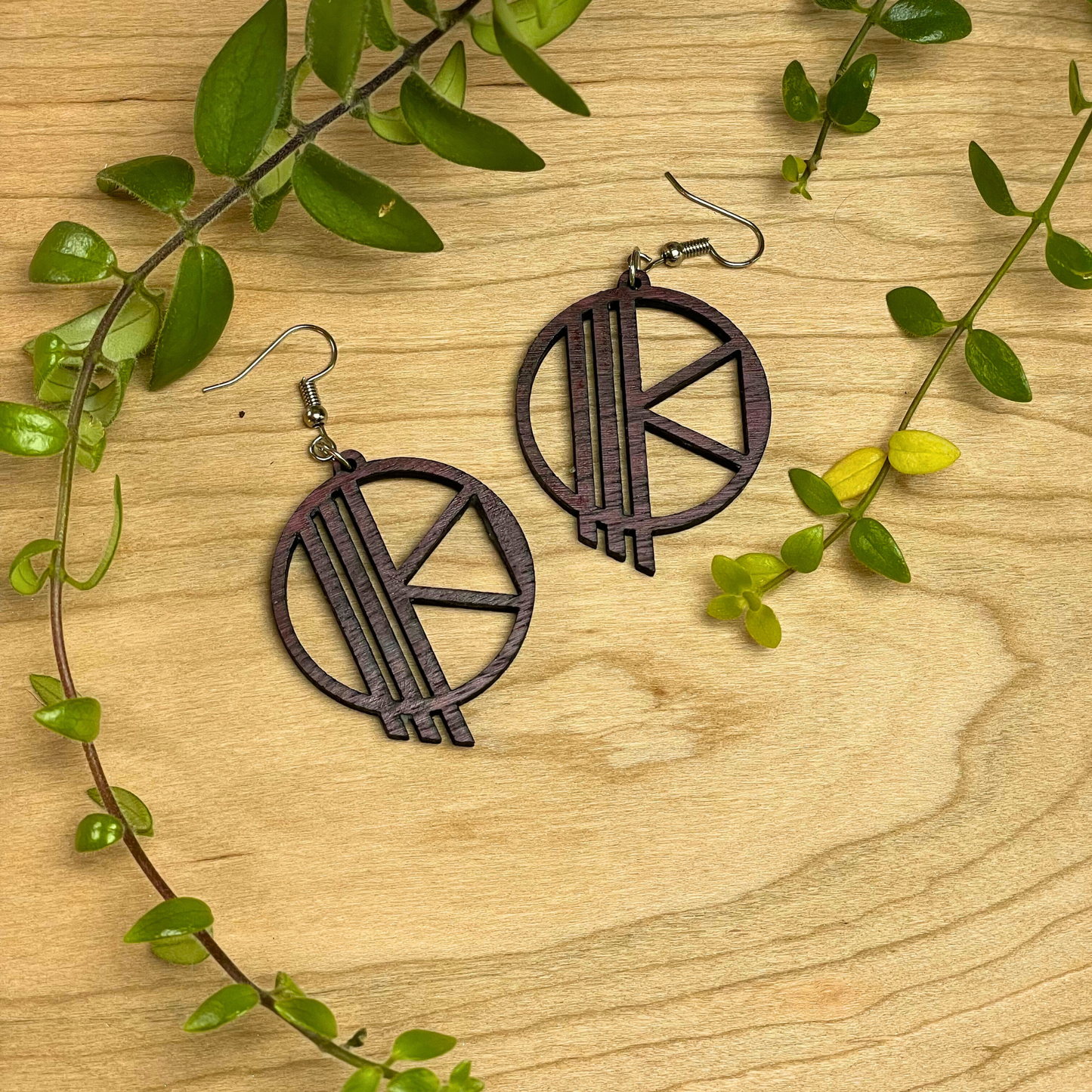 Geometric Wooden Earrings