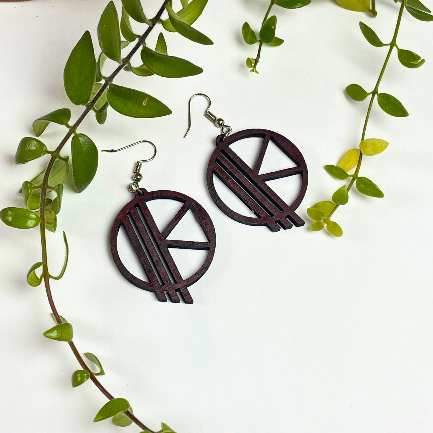 Geometric Wooden Earrings