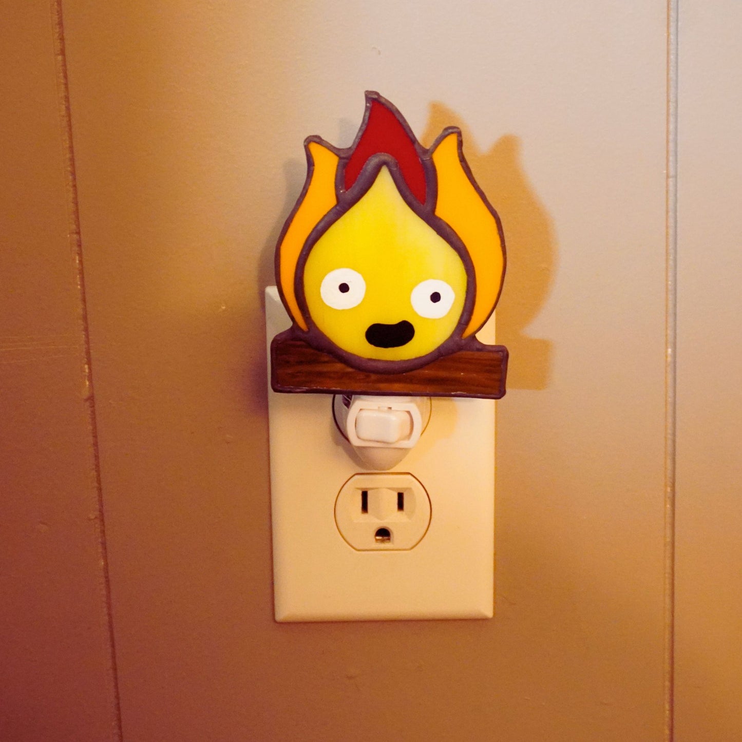 Calcifer Stained Glass Night Light