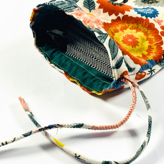 Floral Lined Tarot Bag w/ Custom Charms