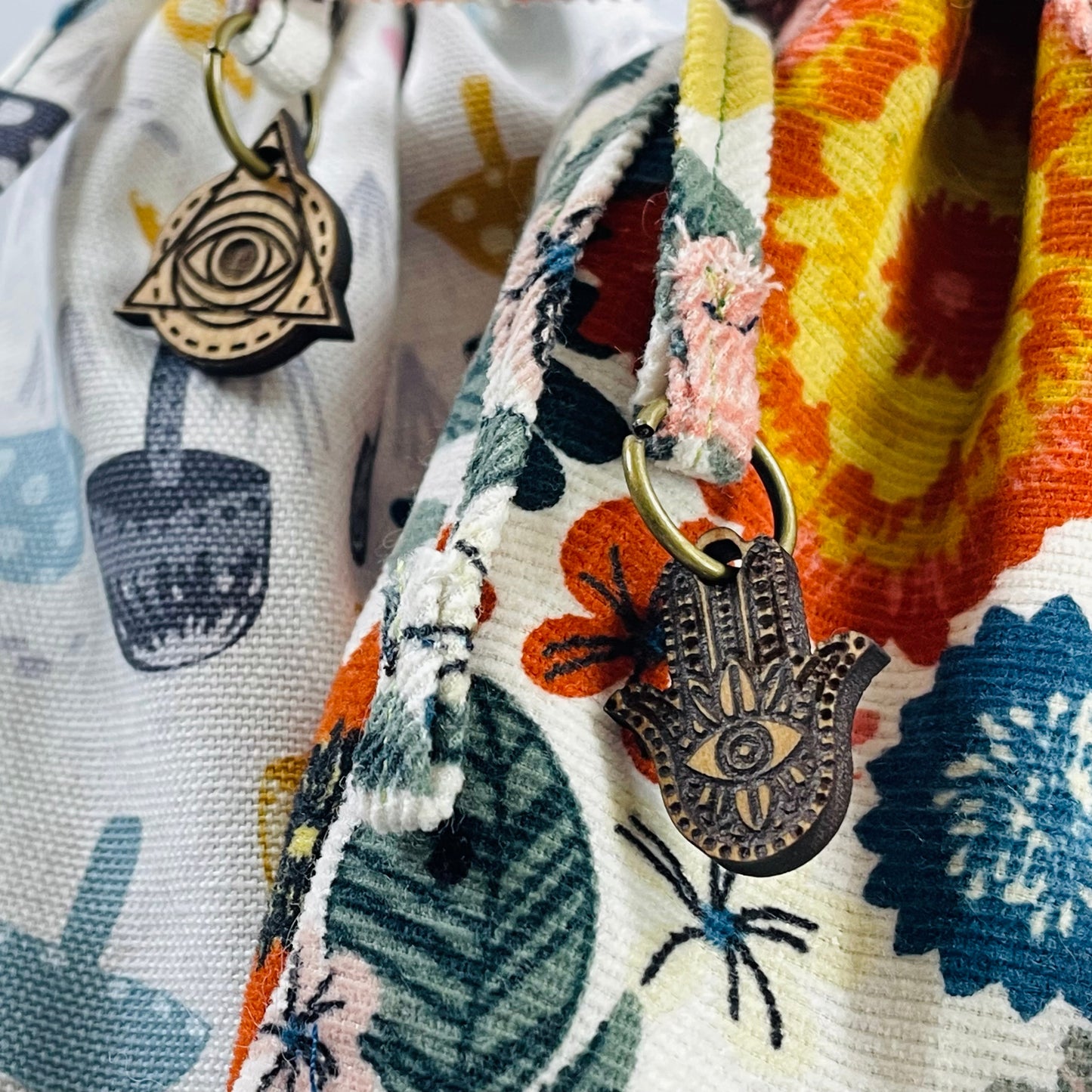 Mushrooms Lined Tarot Bag w/ Custom Charms